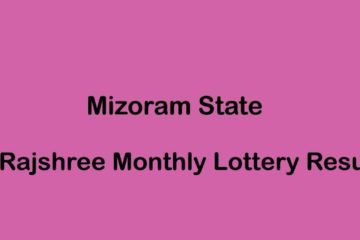 Mizoram State Rajshree Monthly Lottery Result