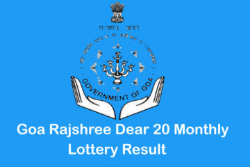 Goa Rajshree Dear 20 Monthly Lottery Result